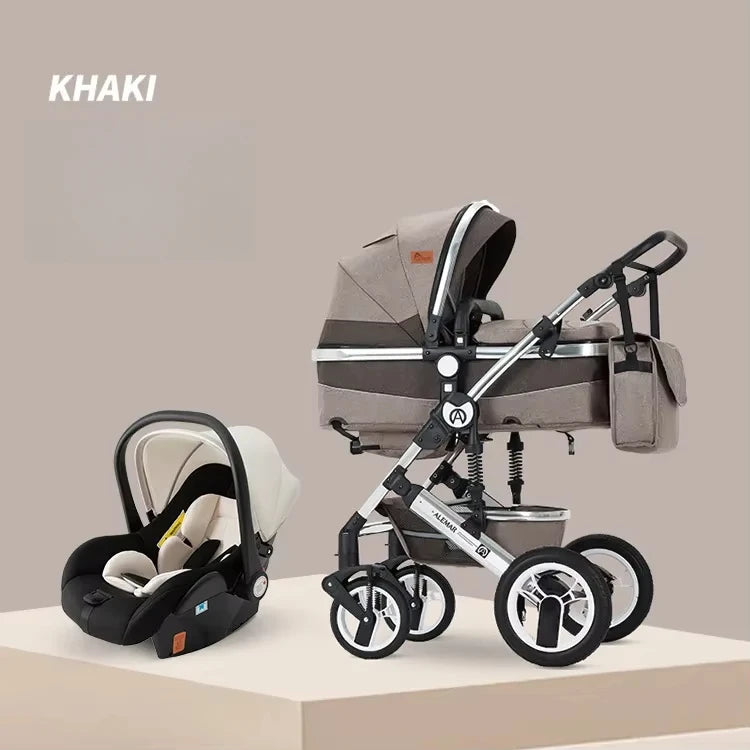 Poussette bébé 3 en 1 avec paysage haut