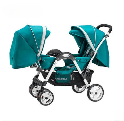 Poussette double pliable et inclinable