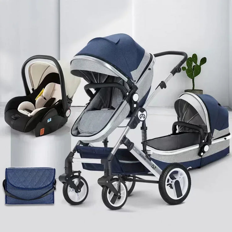 3-in-1 baby stroller with high landscape
