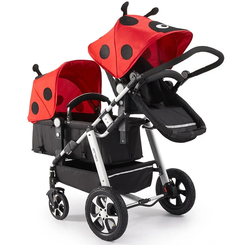 Poussette double pliable pour bébé